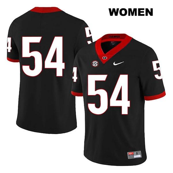 Georgia Bulldogs Women's Justin Shaffer #54 NCAA No Name Legend Authentic Black Nike Stitched College Football Jersey UQU5756UH